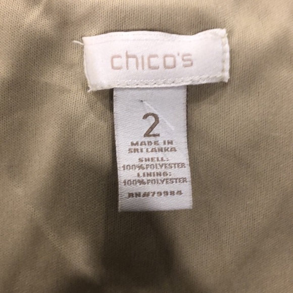 Chico gold maxi macramé dress zip side  sleeveless SZ 2 side slit Vintage gown - Picture 8 of 9